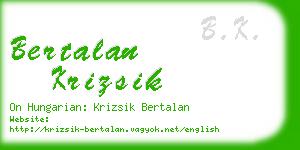 bertalan krizsik business card